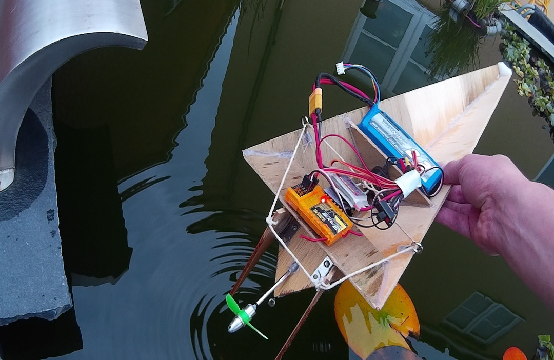 Bixboat going into the pond